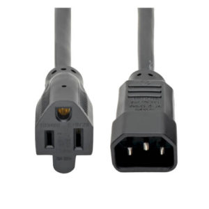 TRIPPLITE P002-001-10A NEMA 5-15R to C14 Computer AC Power Cable - 10A, 125V, 18 AWG, 0.31m Black