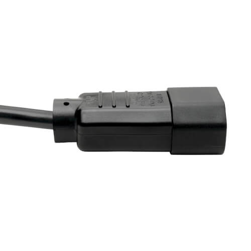 TRIPPLITE P004-002-13LA Power Extension Cord, Left-Angle C13 to C14 PDU Style - 10A, 250V, 18 AWG, 0.61 m Black - Image 3