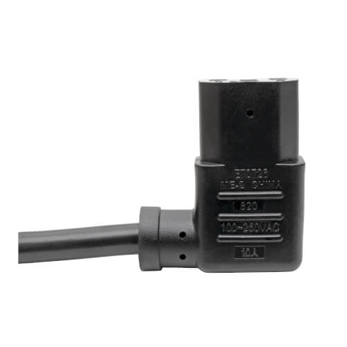 TRIPPLITE P004-002-13LA Power Extension Cord, Left-Angle C13 to C14 PDU Style - 10A, 250V, 18 AWG, 0.61 m Black - Image 4