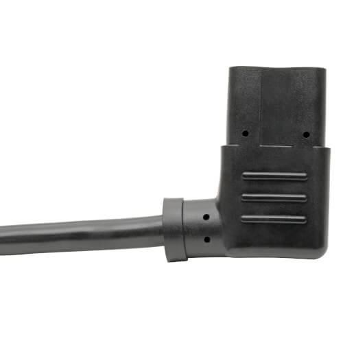 TRIPPLITE P004-002-13RA Power Extension Cord, Right-Angle C13 to C14 PDU Style - 10A, 250V, 18 AWG, 0.61 m Black - Image 4