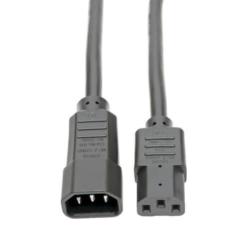 TRIPPLITE P005-002 PDU Power Cord, C13 to C14 - 15A, 250V, 14 AWG, 0.61m Black
