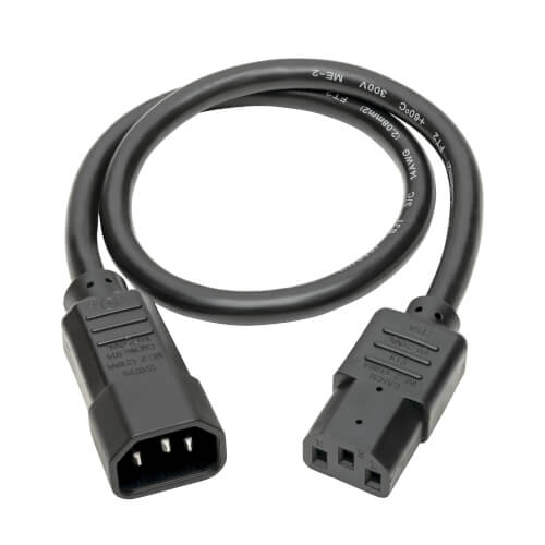 TRIPPLITE P005-002 PDU Power Cord, C13 to C14 - 15A, 250V, 14 AWG, 0.61m Black - Image 2