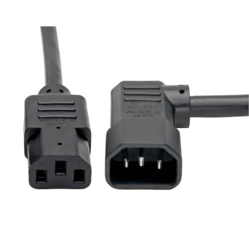TRIPPLITE P005-006-14LA PDU Power Cord, C13 to Left-Angle C14 - 15A, 250V, 14 AWG, 1.83m Black