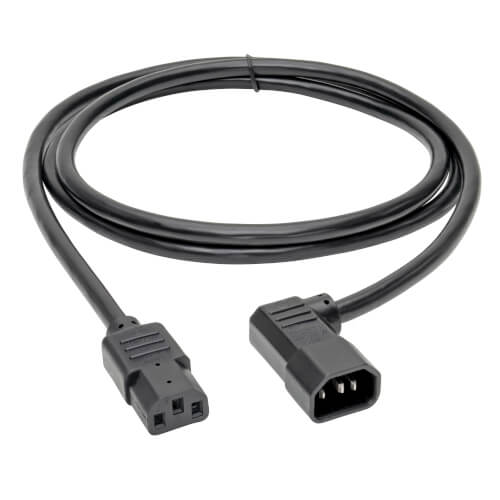TRIPPLITE P005-006-14LA PDU Power Cord, C13 to Left-Angle C14 - 15A, 250V, 14 AWG, 1.83m Black - Image 2