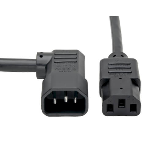 TRIPPLITE P005-006-14RA PDU Power Cord, C13 to Right-Angle C14 - 15A, 250V, 14 AWG, 1.83m Black