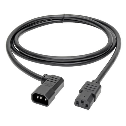 TRIPPLITE P005-006-14RA PDU Power Cord, C13 to Right-Angle C14 - 15A, 250V, 14 AWG, 1.83m Black - Image 2