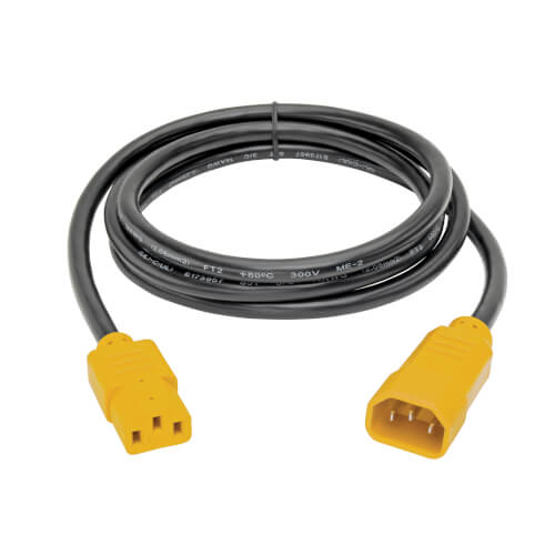 TRIPPLITE P005-006-YW PDU Power Cord, C13 to C14 - 15A, 250V, 14 AWG, 1.83m Yellow Plugs - Image 2