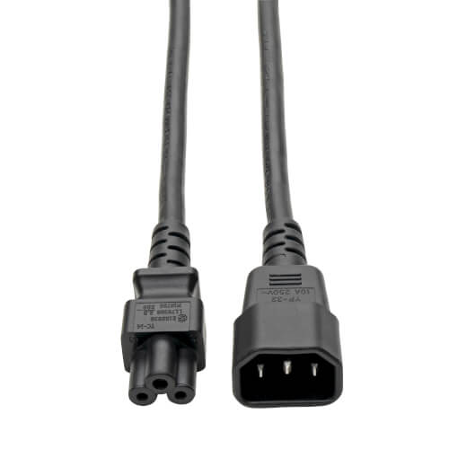 TRIPPLITE P014-006 Laptop Power Adapter Cord, C14 to C5 Adapter - 2.5A, 250V, 18 AWG, 1.83m Black
