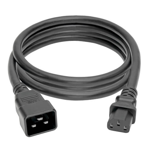 TRIPPLITE P032-007 C20 to C13 Power Cord for Computer - Heavy-Duty, 15A, 100-250V, 14 AWG, 2.13m Black - Image 2