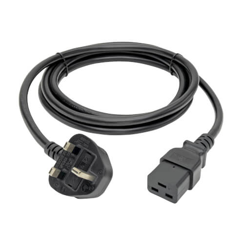 TRIPPLITE P052-008 UK Computer Power Cord, C19 to BS1363, 13A, 250V, 16 AWG, 2.43m Black - Image 2