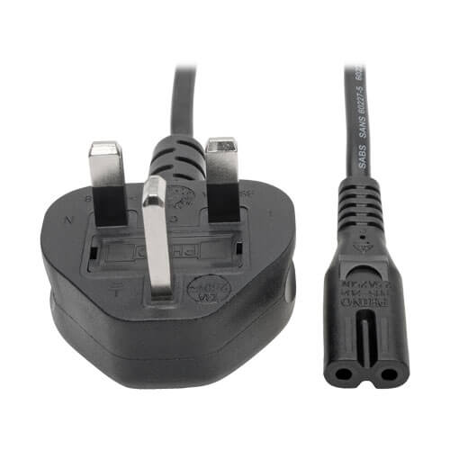 TRIPPLITE P061-006 UK Computer Power Cord - BS1363 to C7, 2.5A, 250V, 18 AWG, 1.83m Black