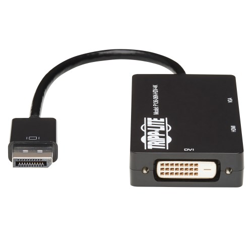 TRIPPLITE P136-06N-HDV-4K DisplayPort to VGA/DVI/HDMI All-in-One Converter Adapter, DP ver 1.2, 4K 30 Hz HDMI - Image 2