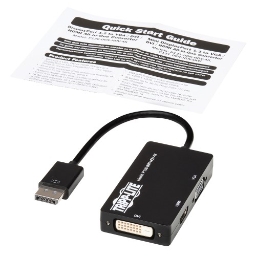 TRIPPLITE P136-06N-HDV-4K DisplayPort to VGA/DVI/HDMI All-in-One Converter Adapter, DP ver 1.2, 4K 30 Hz HDMI - Image 6