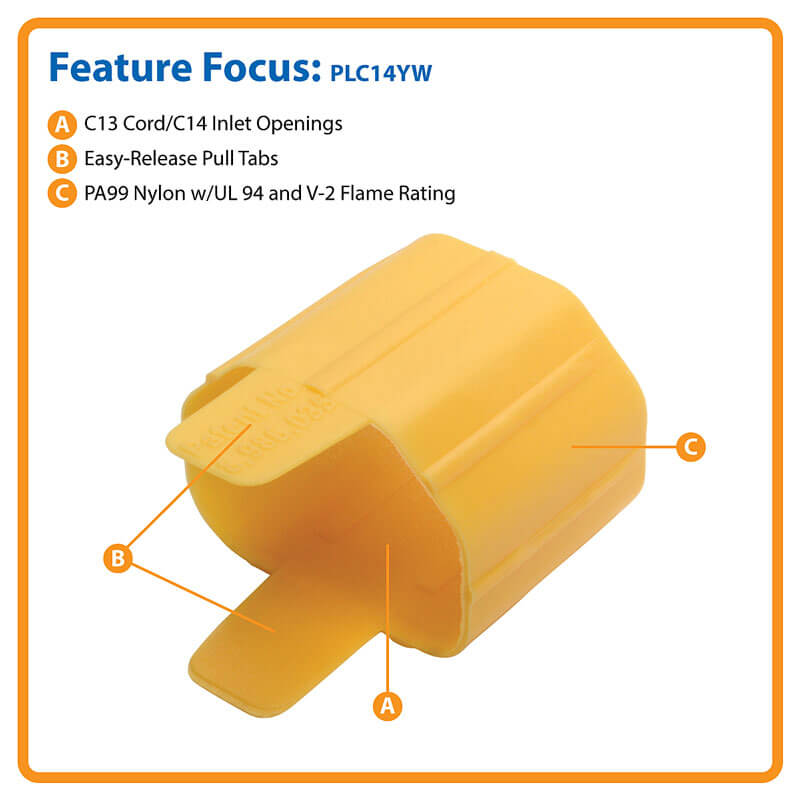 TRIPPLITE PLC14YW Plug-Lock Inserts, C13 to C14 Outlet Yellow - Image 4