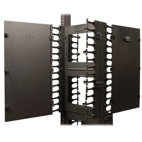 TRIPPLITE SRCABLEVRT12 SmartRack 12-in. (30.48 cm) Width High Capacity Vertical Cable Manager - Double finger duct with cover - Image 3