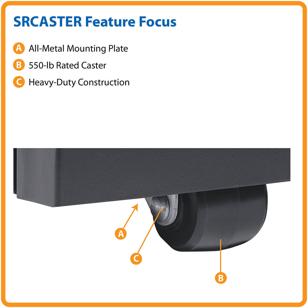 TRIPPLITE SRCASTER  SmartRack Rolling Caster Kit, 4 pack - Image 2