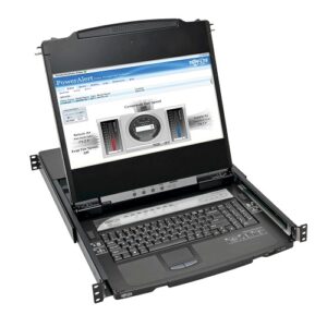 TRIPPLITE B030-008-17-IP NetDirector 8-Port 1U Rack-Mount Console HDMI KVM Switch with 17" LCD and IP Remote Access, Dual Rail