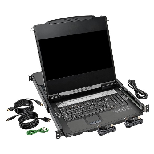 TRIPPLITE B030-008-17-IP NetDirector 8-Port 1U Rack-Mount Console HDMI KVM Switch with 17" LCD and IP Remote Access, Dual Rail - Image 4