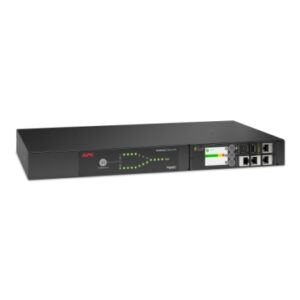 APC AP4423A NetShelter Rack Automatic Transfer Switch, 1U, 16A, 230V, 2 C20 IN, 8 C13, 1 C19 OUT, 50/60Hz