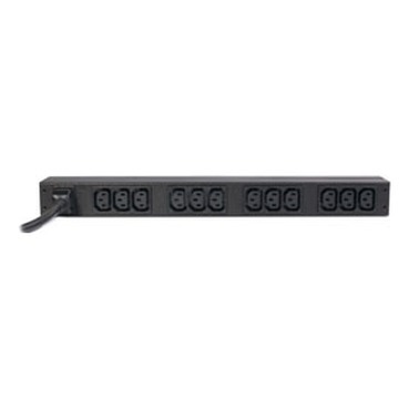 APC AP9565 NetShelter Basic Rack PDU, 1U, 1PH, 3.7kW 230V 16A or 3.3kW 208V 16A, x12 C13 outlets, C20 cord - Image 2