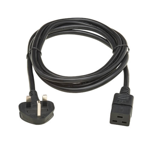 TRIPPLITE P052-2P5M-UK UK Computer Power Cord, BS 1363 to C19 - 13A, 250V, H05VV-F, 2.5 m (8.2 ft.), Black - Image 2