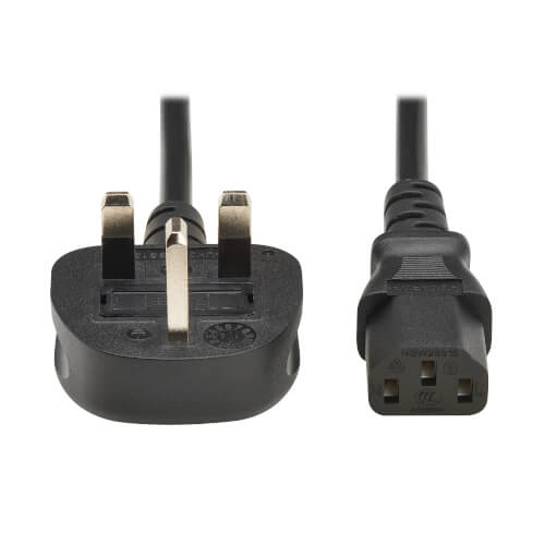 TRIPPLITE P056-03M-UK PDU Power Cord, BS 1363 to C13 - 10A, 250V, H05VV-F, 3 m (9.8 ft.), Black