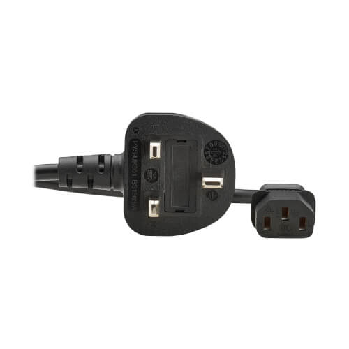 TRIPPLITE P056-03M-UK PDU Power Cord, BS 1363 to C13 - 10A, 250V, H05VV-F, 3 m (9.8 ft.), Black - Image 3