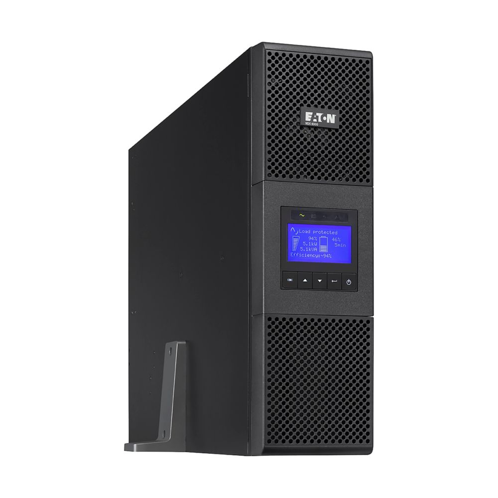 EATON 9SX6KIRT 9SX UPS, 6000 VA, 5400 W, Input: Hardwired, Outputs: (8) C13, (2) C19, Hardwired, Rack/tower, 3U