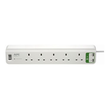 APC PM5U-UK Home/Office SurgeArrest 5 outlets with 5V, 2.4A 2 port USB Charger 230V UK - Image 2
