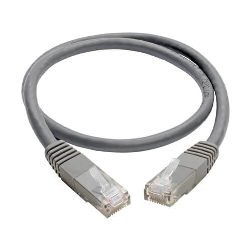 TRIPPLITE N200-002-GY Cat6 Gigabit Molded (UTP) Ethernet Cable (RJ45 M/M), PoE, Gray, 2 ft. - Image 3