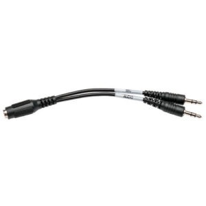 TRIPPLITE P318-06N-FMM 3.5 mm 4-Position to 3.5 mm 3-Position Audio Headset Splitter Adapter Cable (F/2xM), 6 in.
