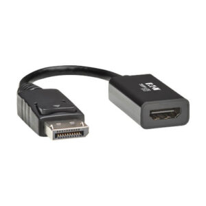 TRIPPLITE P136-06N-H2V2LB DisplayPort to HDMI Active Adapter (M/F), Latching Connector, 4K 60 Hz, DP1.2, HDCP 2.2,Black, 6 in.